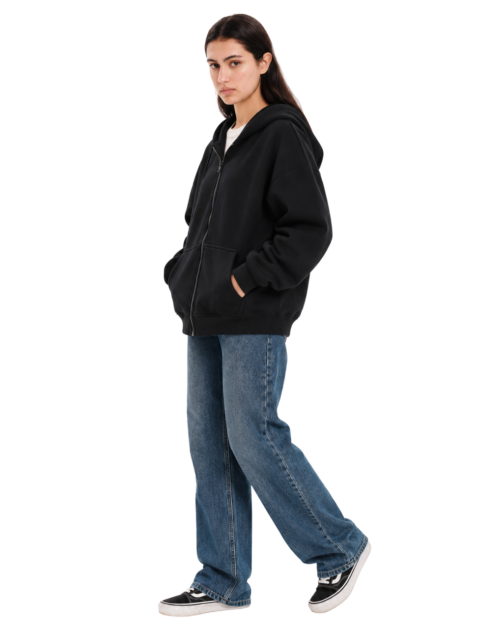Drop Shoulder Zip-Up