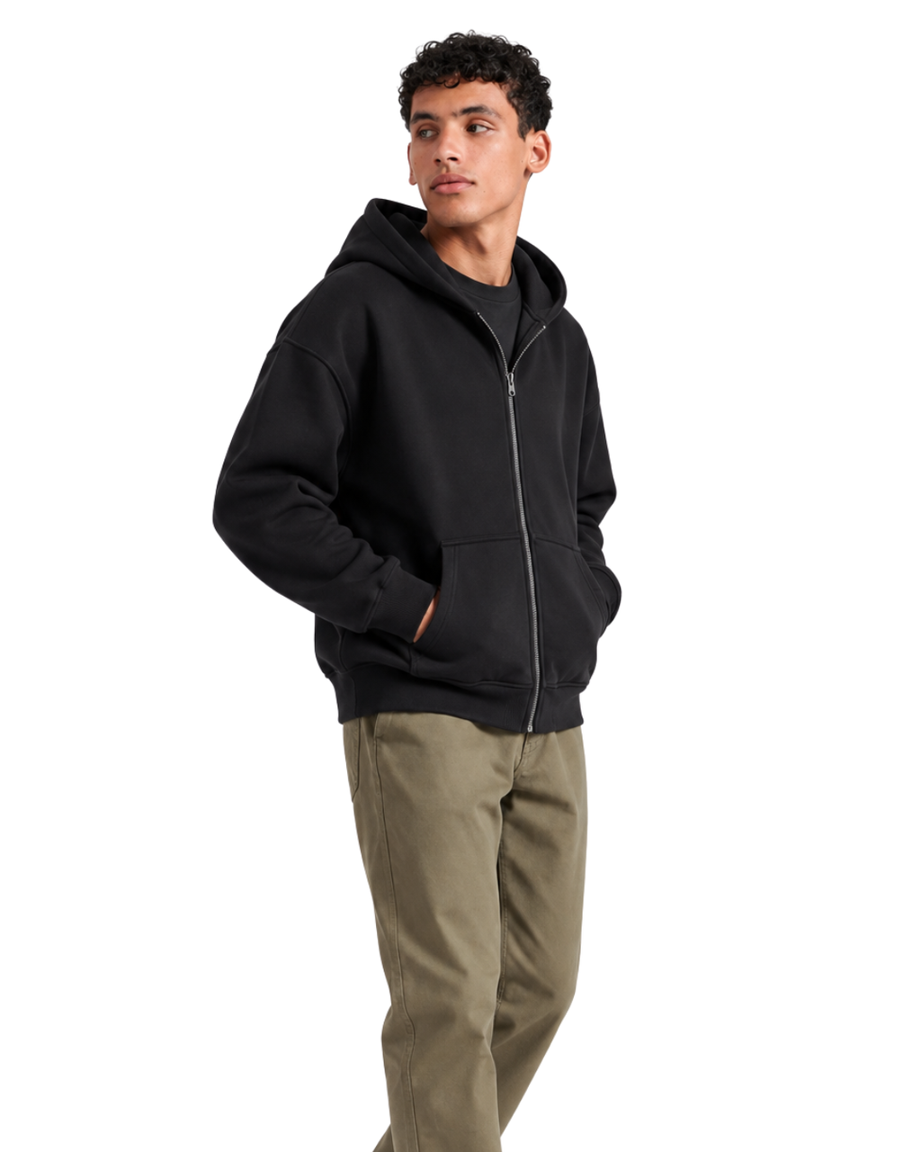 Drop Shoulder Zip-Up