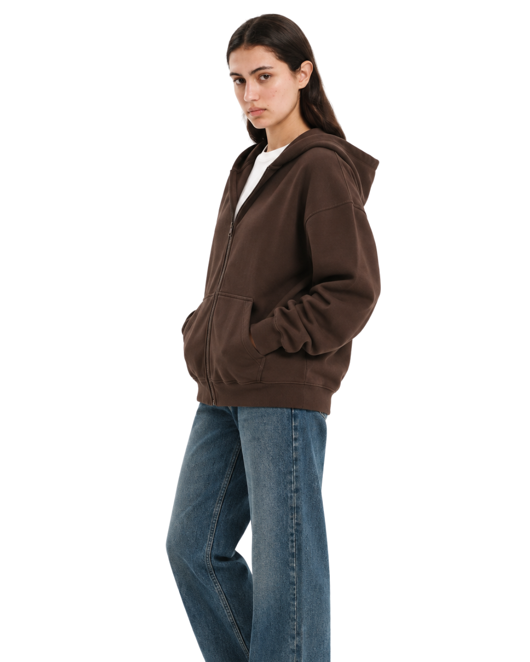 Drop Shoulder Zip-Up