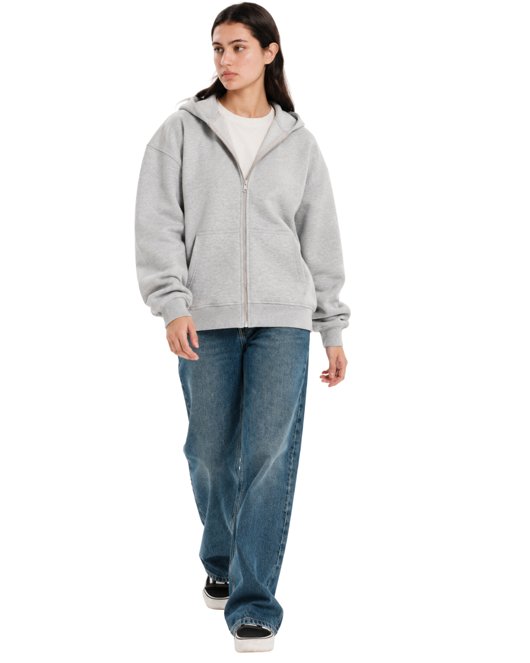 Drop Shoulder Zip-Up