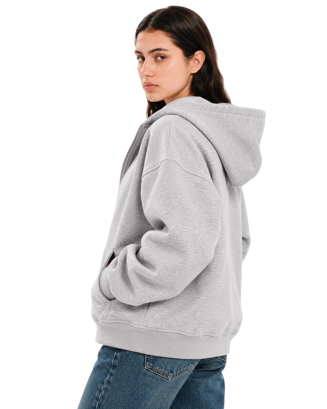 Drop Shoulder Zip-Up