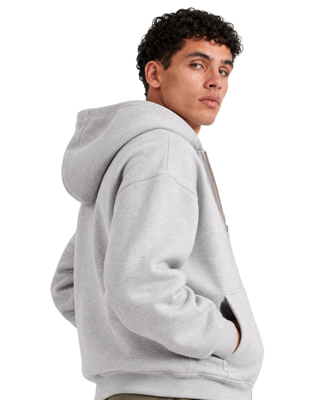 Drop Shoulder Zip-Up