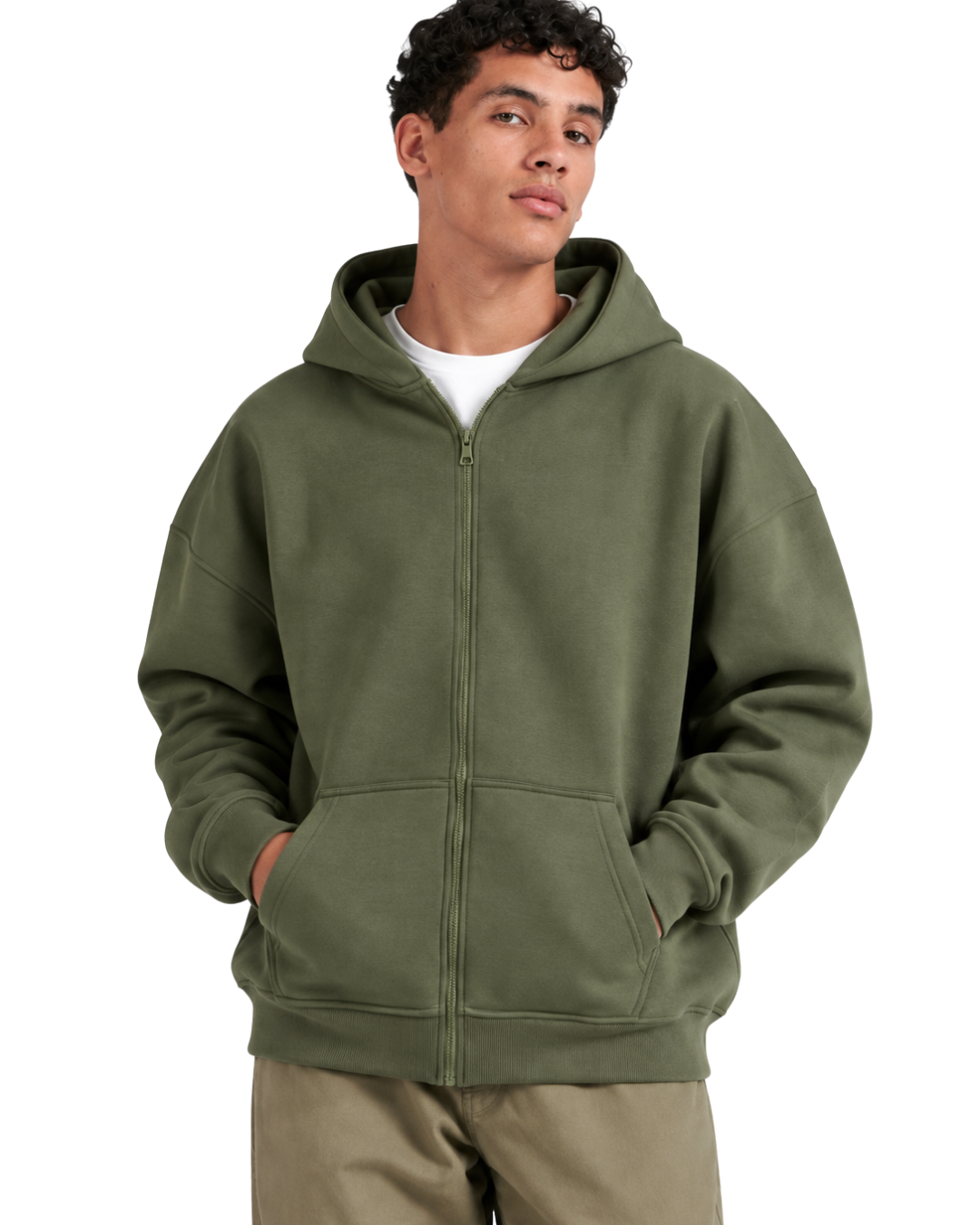 Drop Shoulder Zip-Up