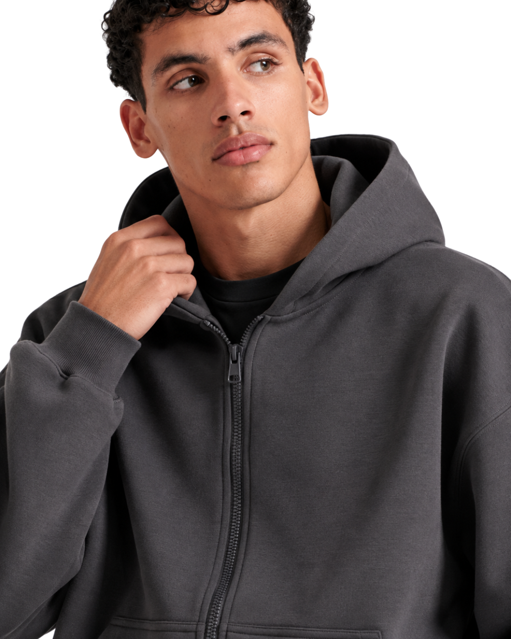Drop Shoulder Zip-Up