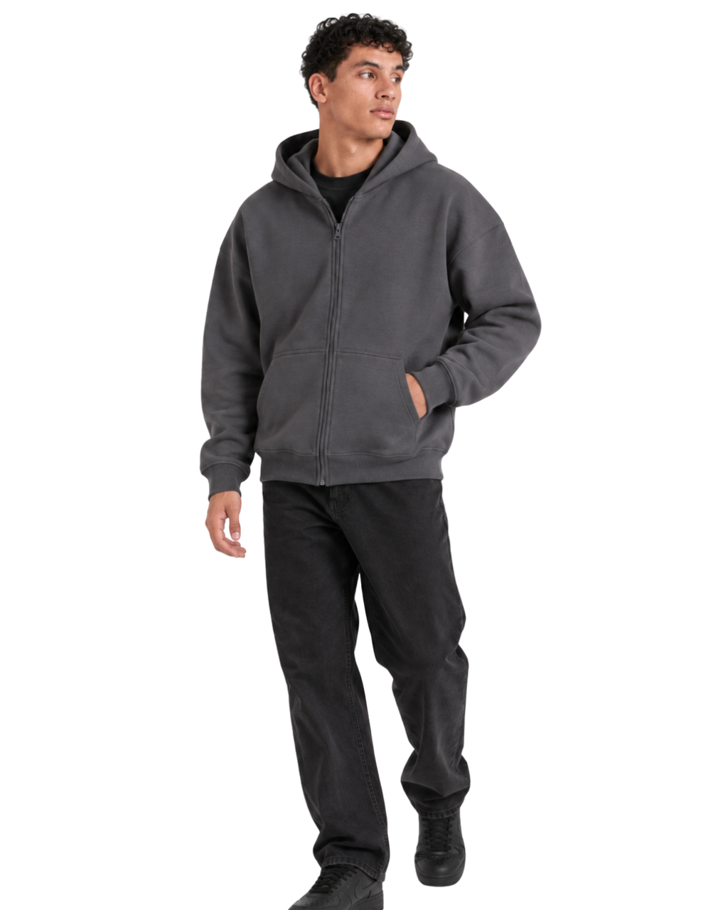 Drop Shoulder Zip-Up