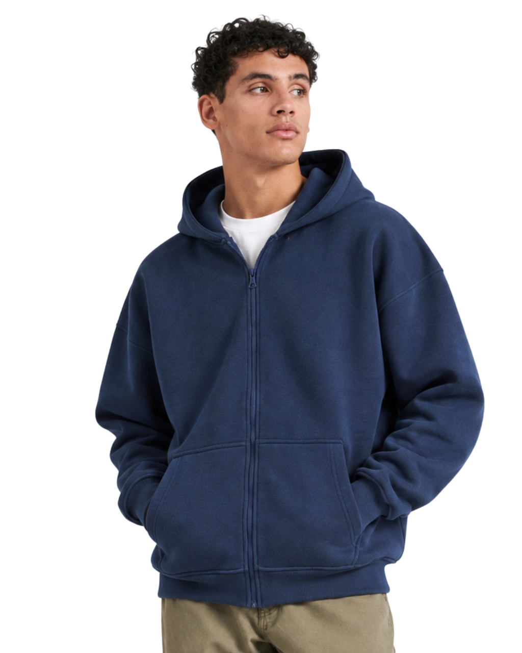 Drop Shoulder Zip-Up