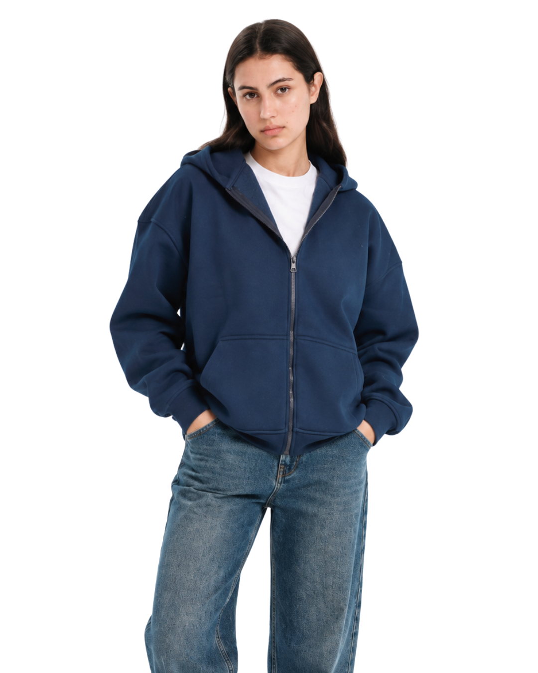 Drop Shoulder Zip-Up
