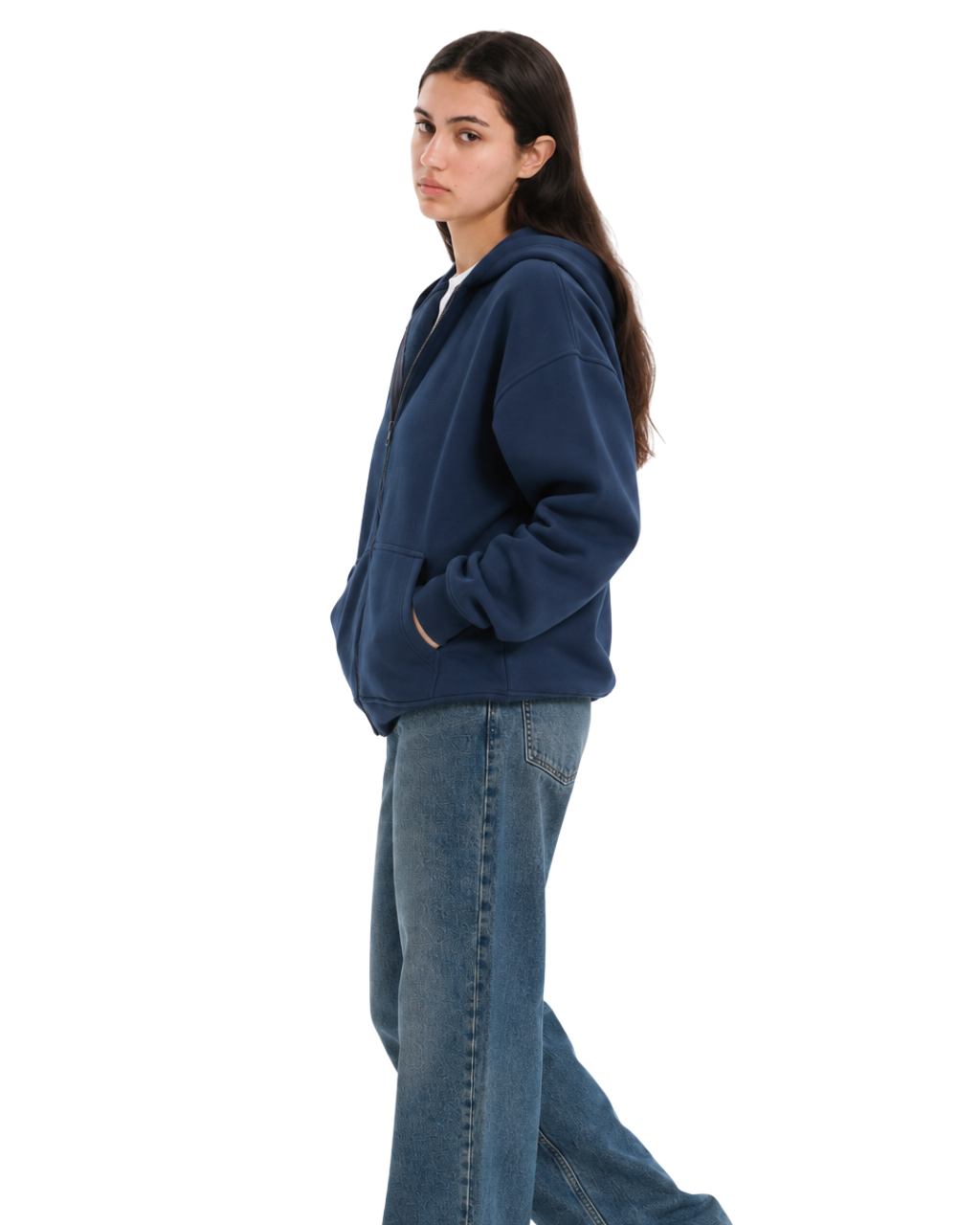 Drop Shoulder Zip-Up