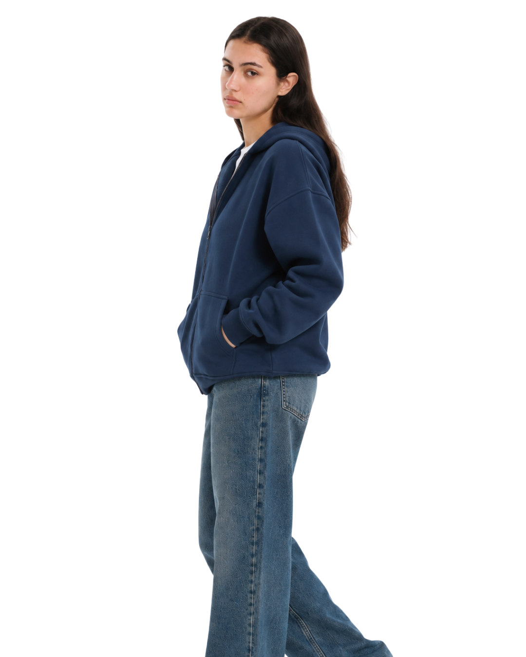Drop Shoulder Zip-Up