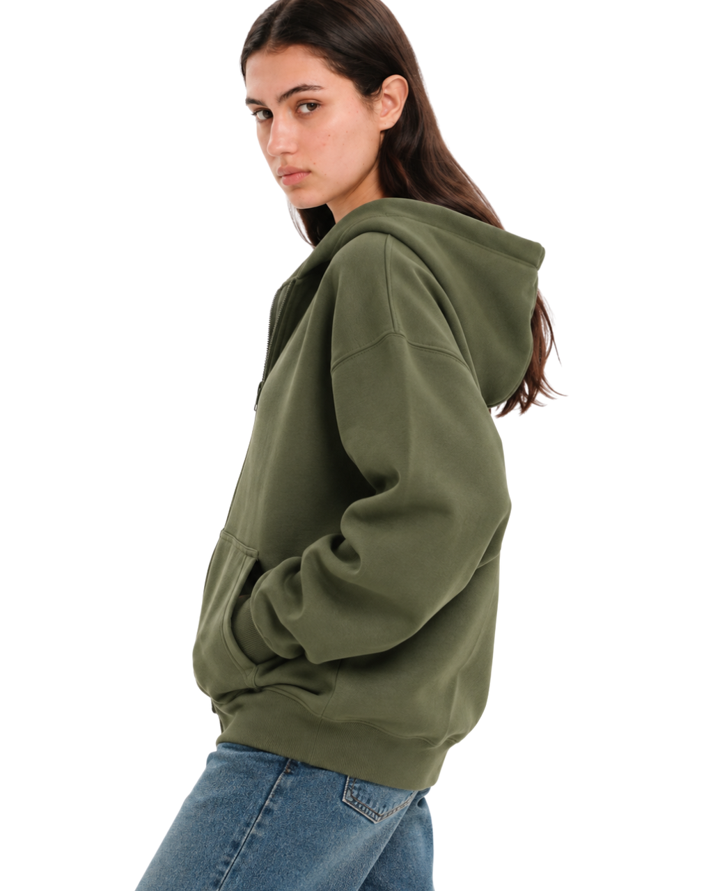Drop Shoulder Zip-Up