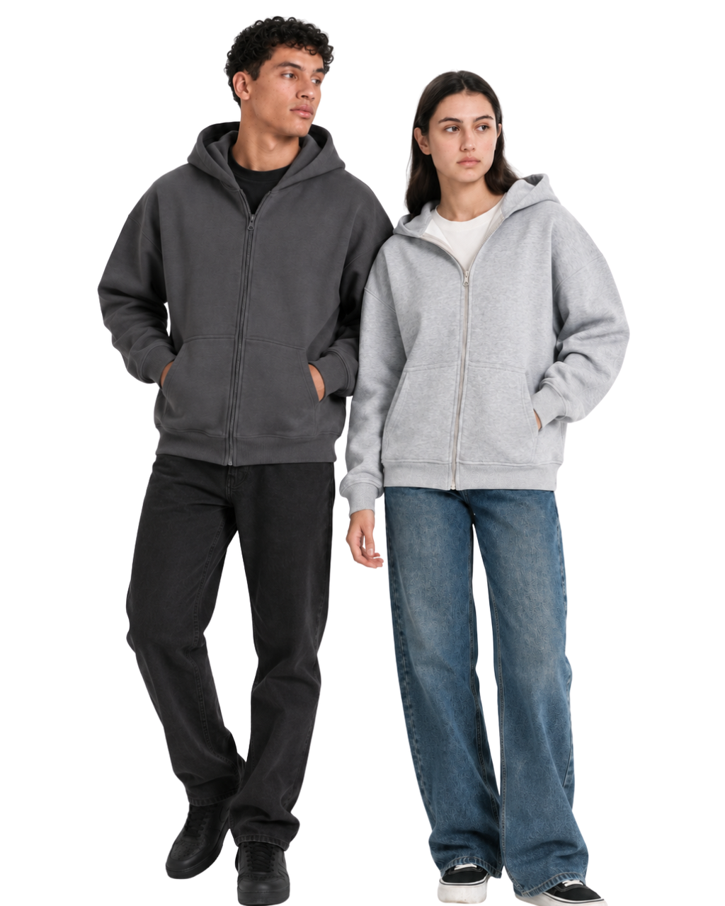 Drop Shoulder Zip-Up