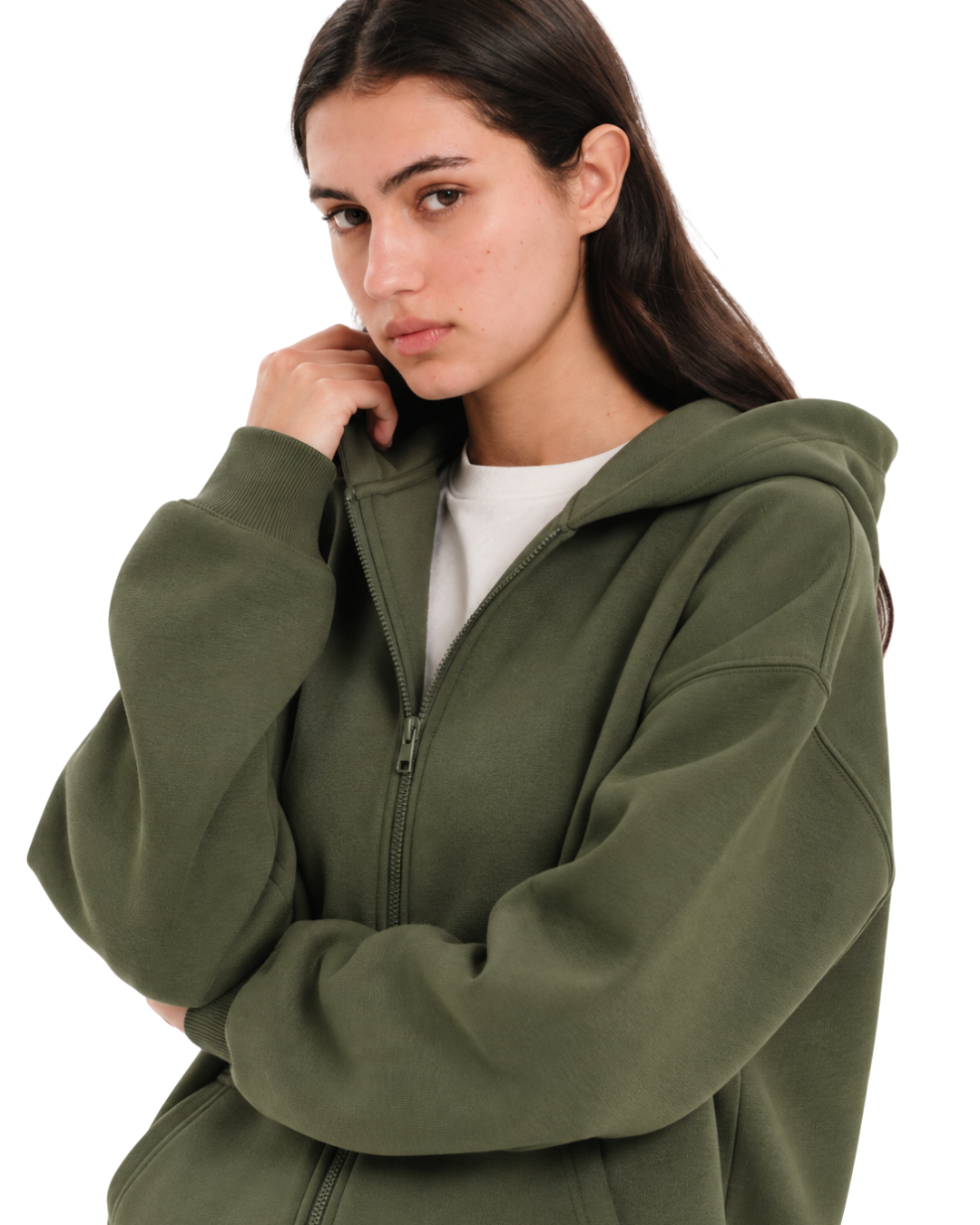Drop Shoulder Zip-Up