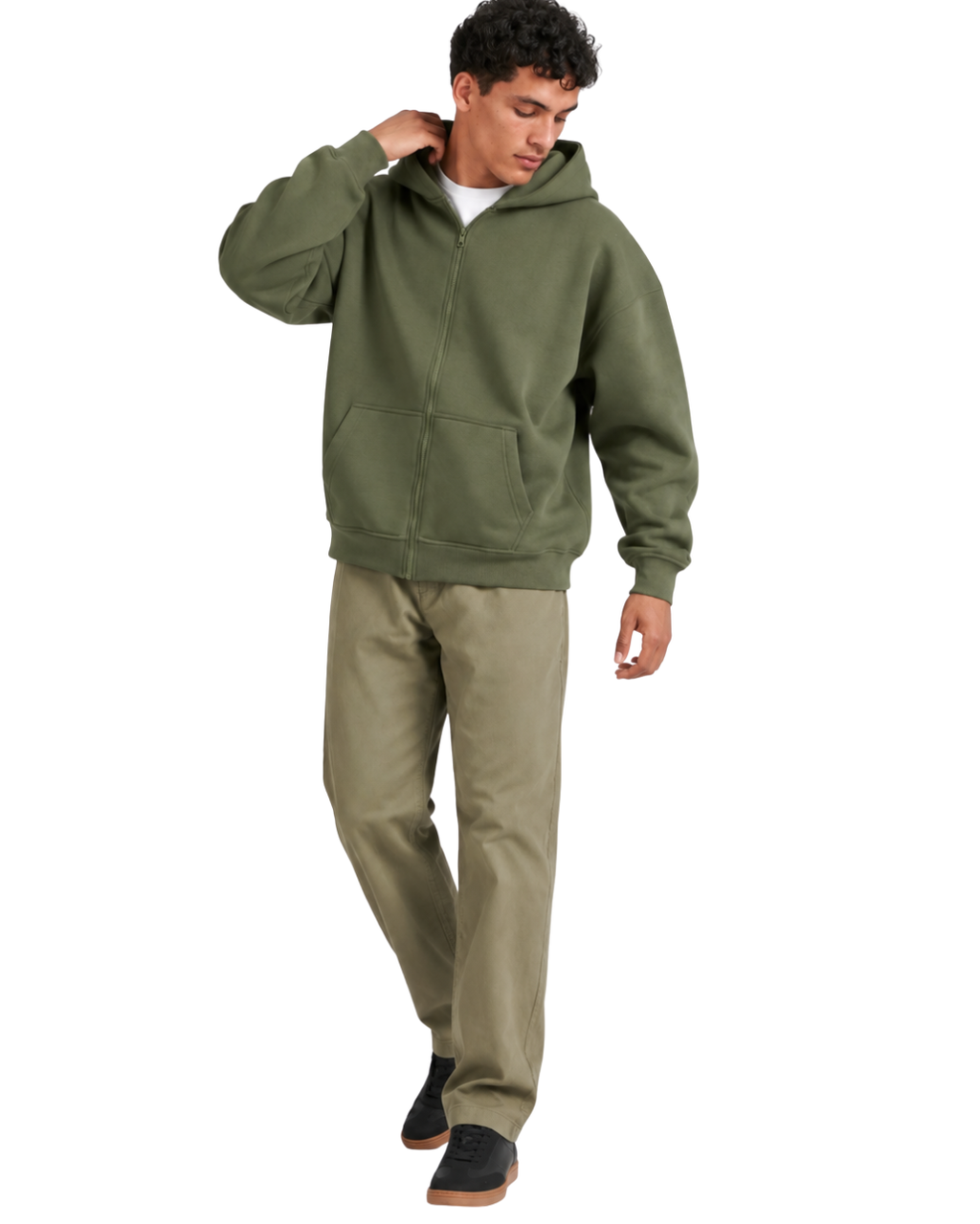 Drop Shoulder Zip-Up