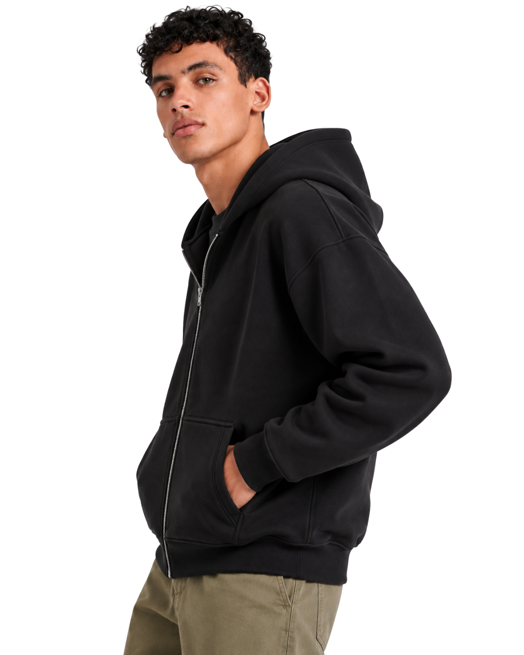 Drop Shoulder Zip-Up