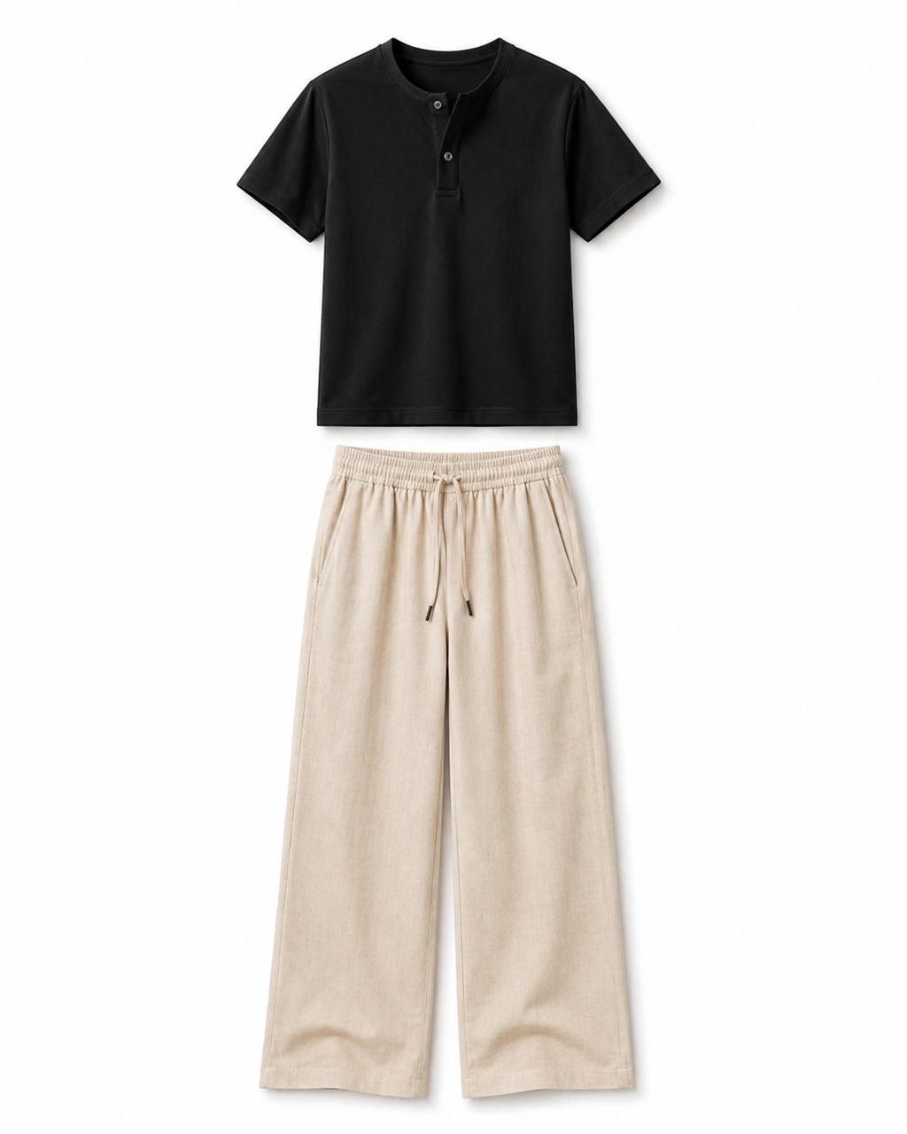 Men's Linen Henley Set