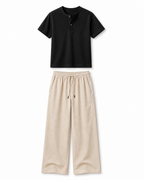 Men's Linen Henley Set
