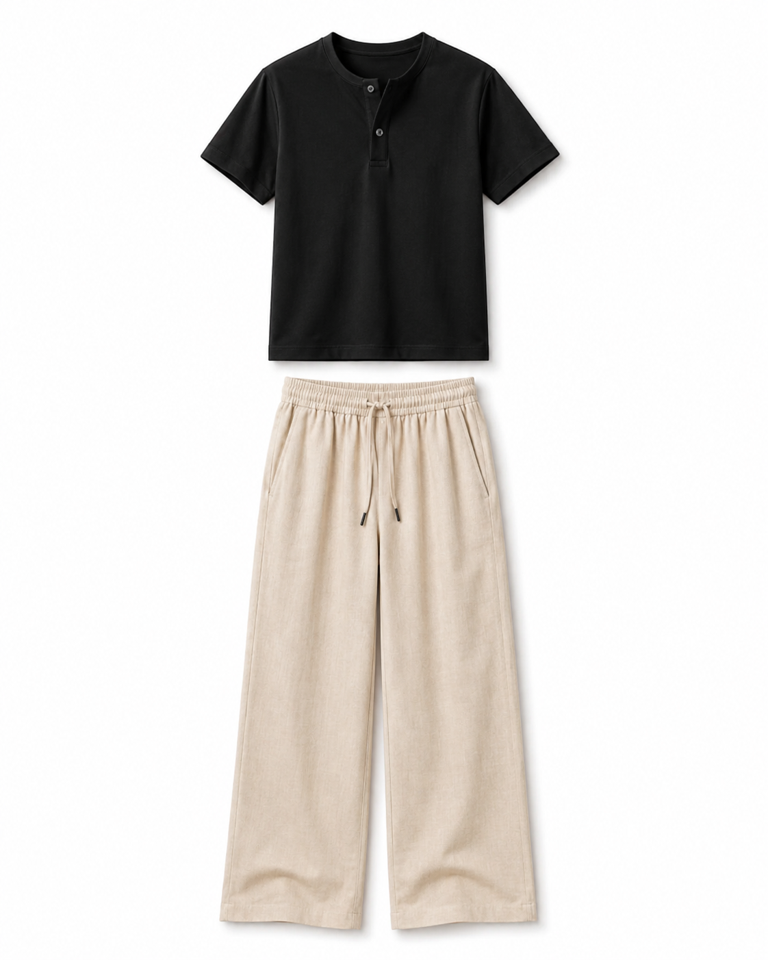 Men's Linen Henley Set