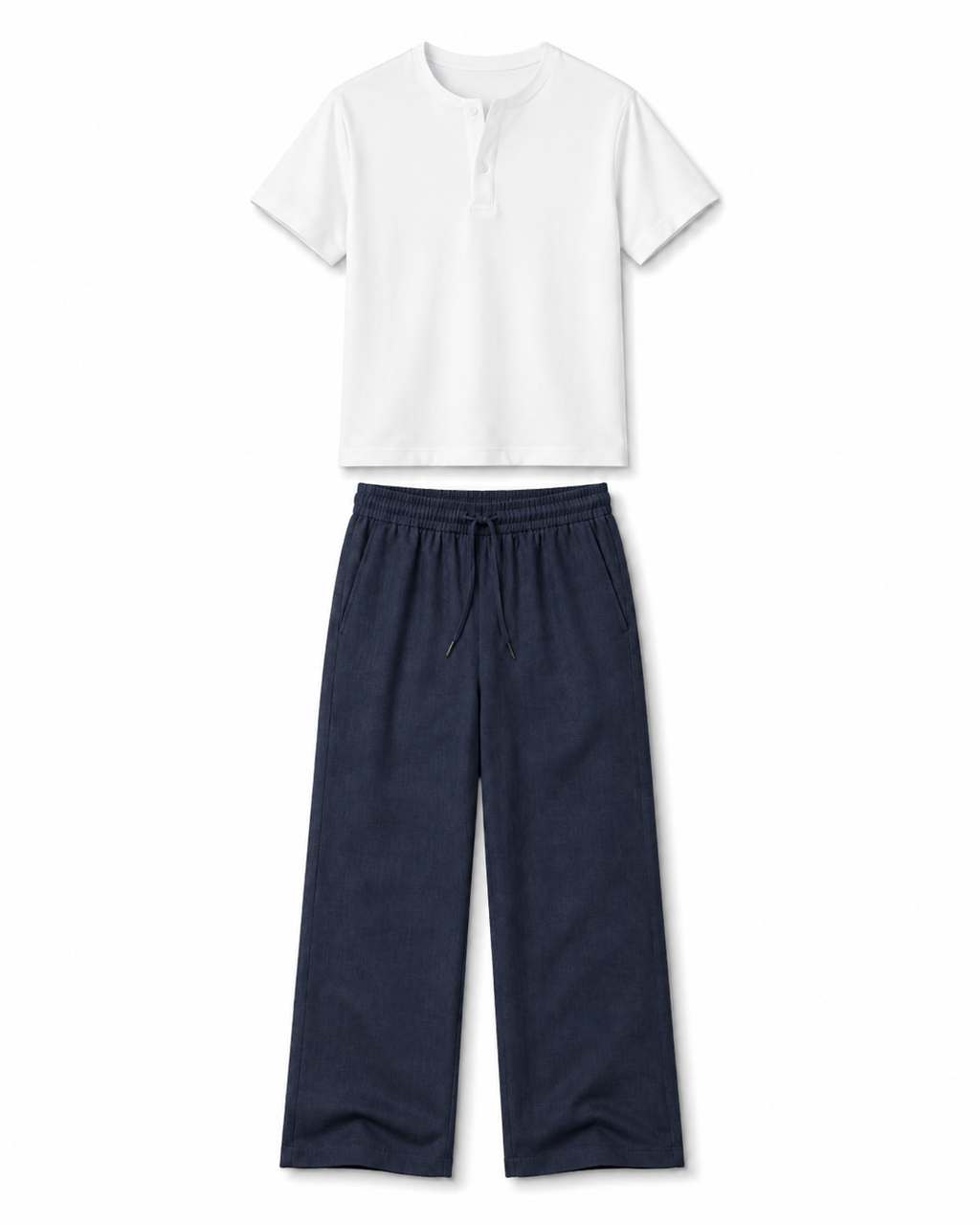 Men's Linen Henley Set