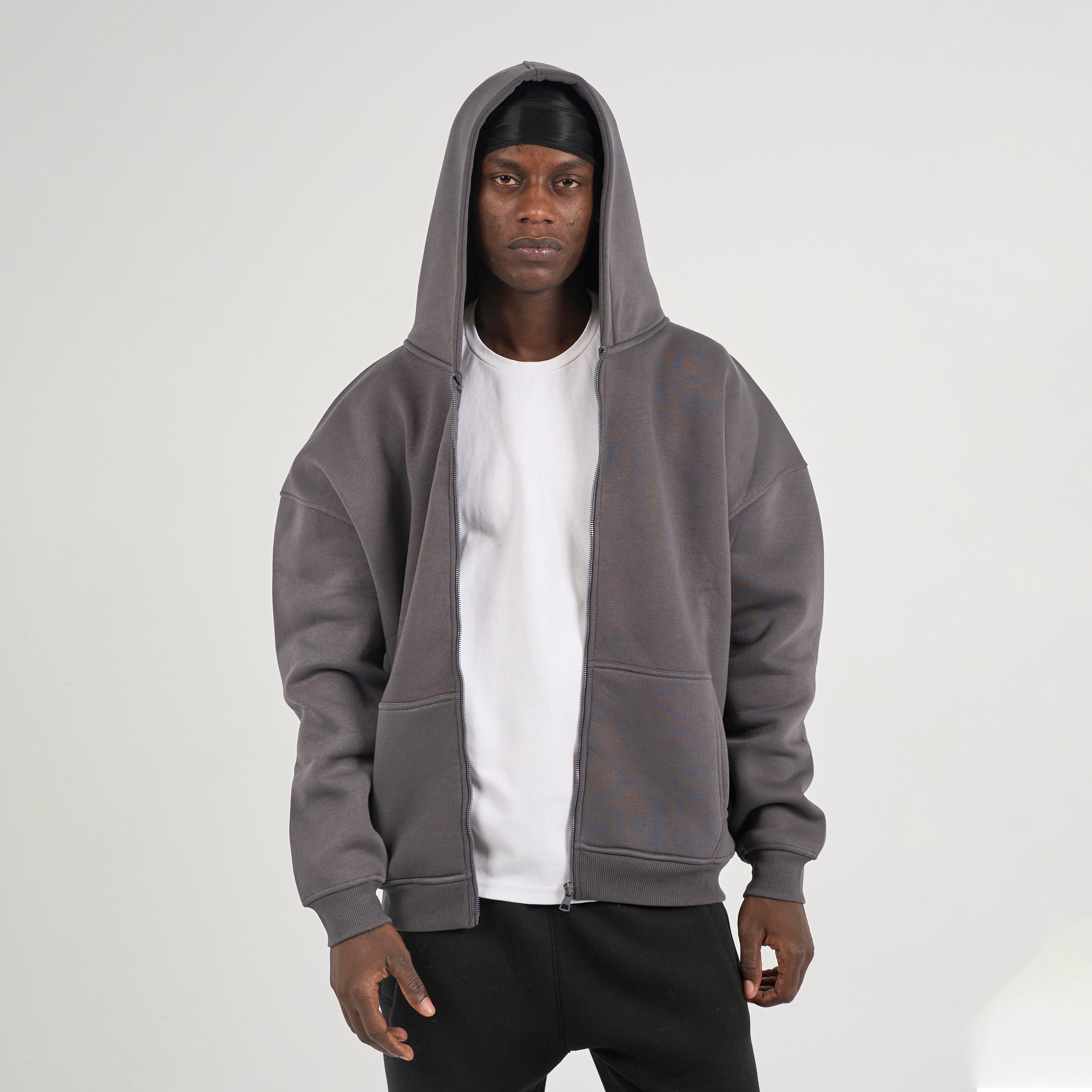 Drop Shoulder Zip-up