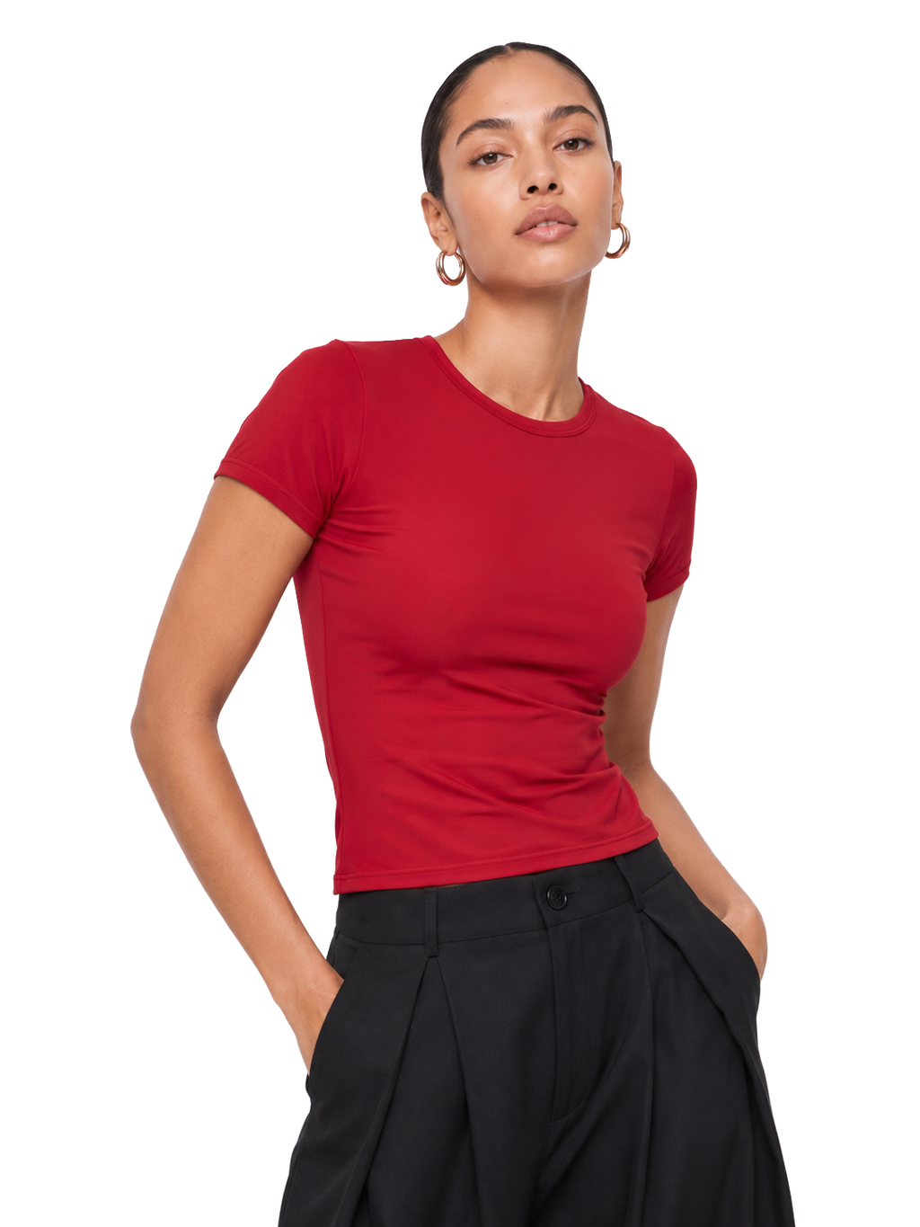 Dual-Layer Short Sleeve Top