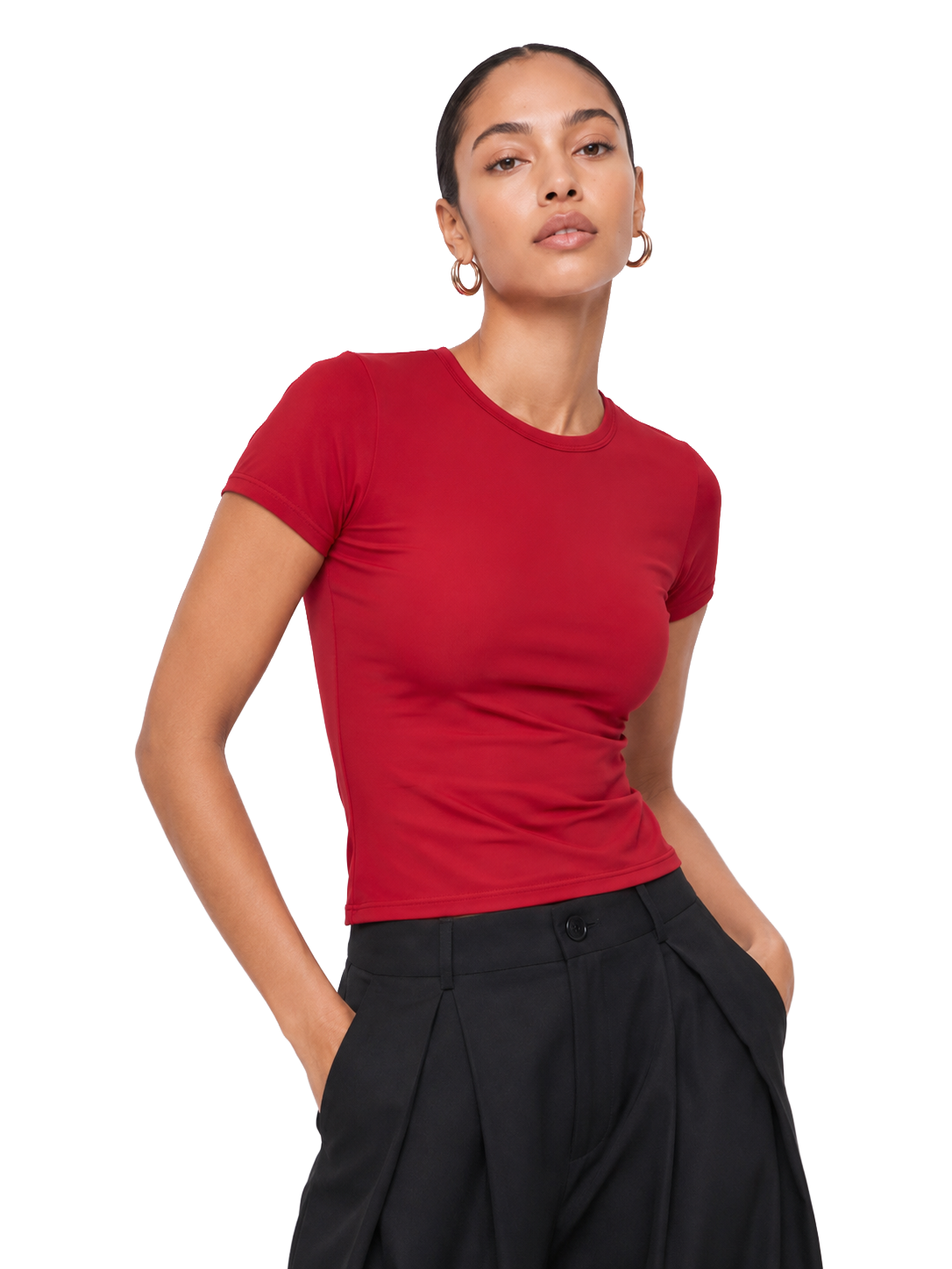 Dual-Layer Short Sleeve Top