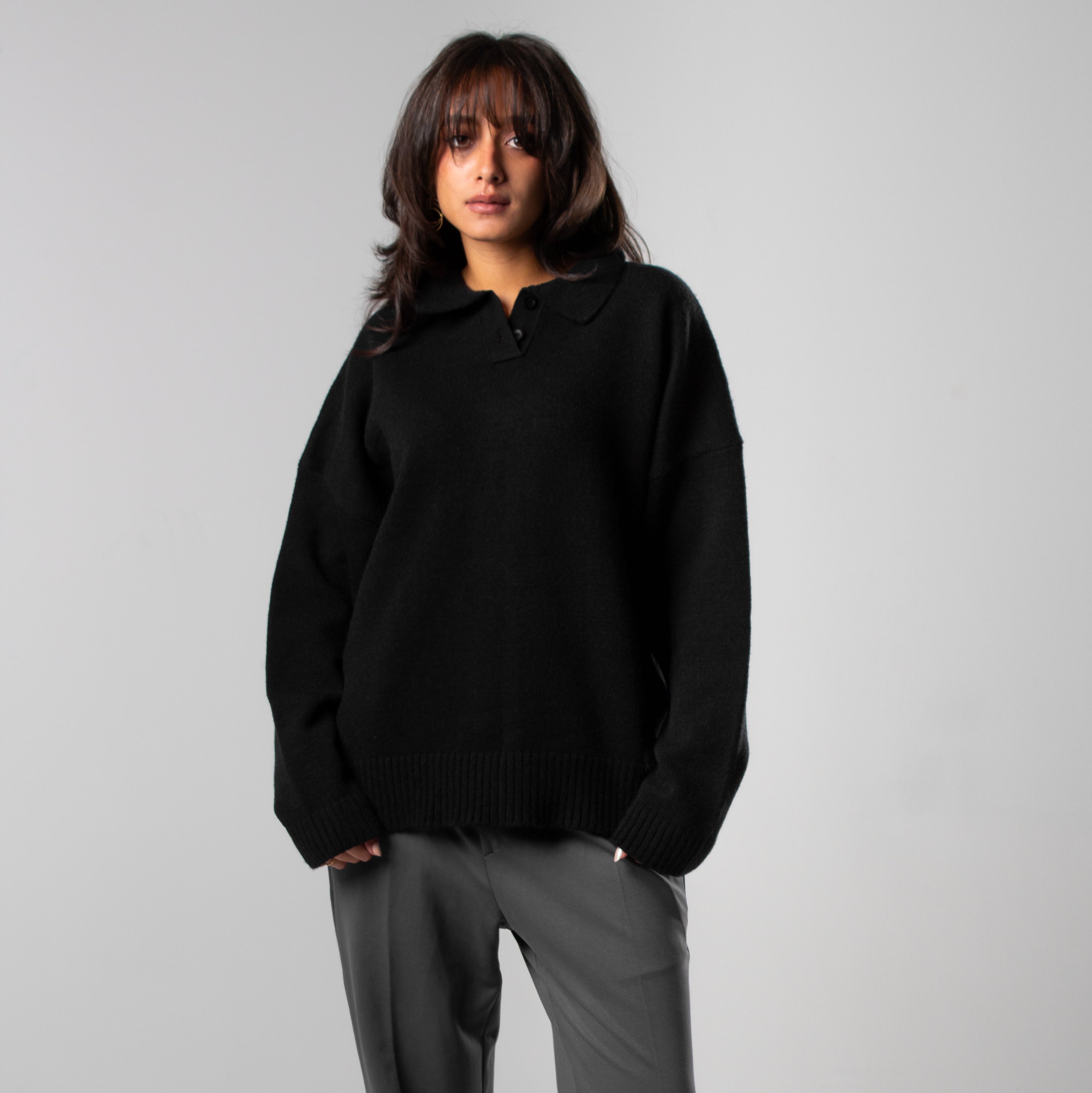 Knit Polo Sweater