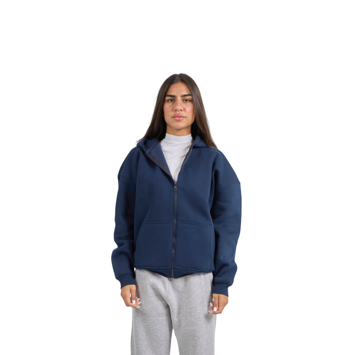 Drop Shoulder Zip-Up