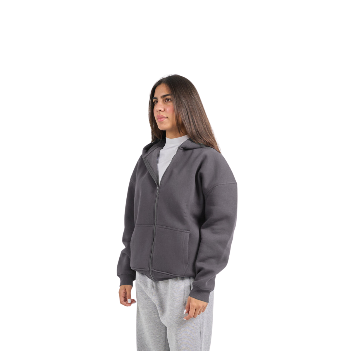 Drop Shoulder Zip-Up