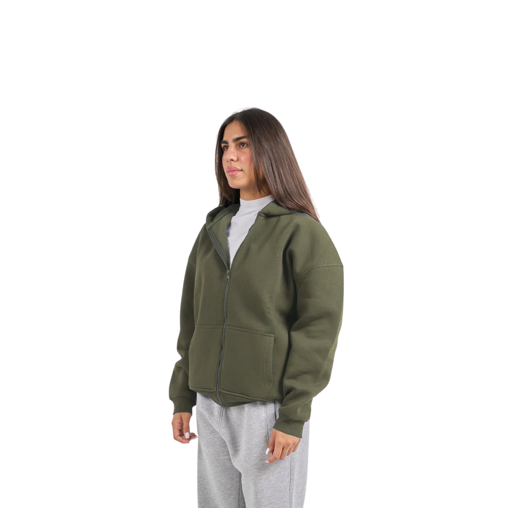 Drop Shoulder Zip-Up